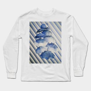 Umbrella Rainy Day Blues Long Sleeve T-Shirt